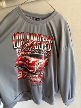 Women’s Grey Graphic Sweat suit with Red Racing Print